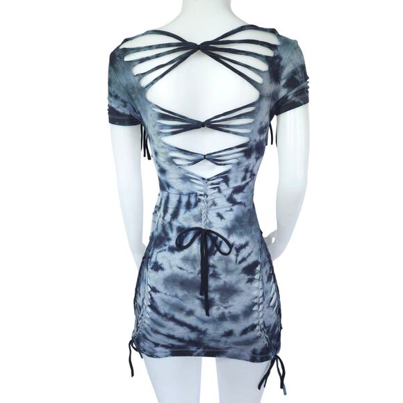TEMPTRESS COLLECTION - LARGE - Moonlit Waves Tie-Dyed Dress- Perfect for clubs - Picture 5 of 7